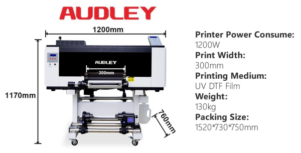 UV DTF Принтер AUDLEY UNICUM, ширина 30см, Epson F1080*3