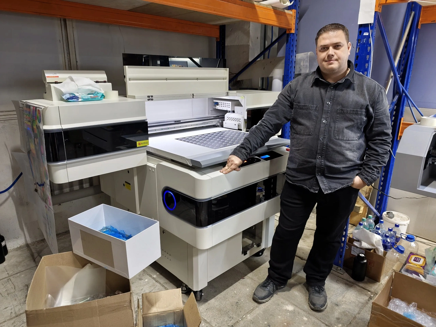 Запуск УФ-принтера Audley 9060-4 Pro 3N в Москве