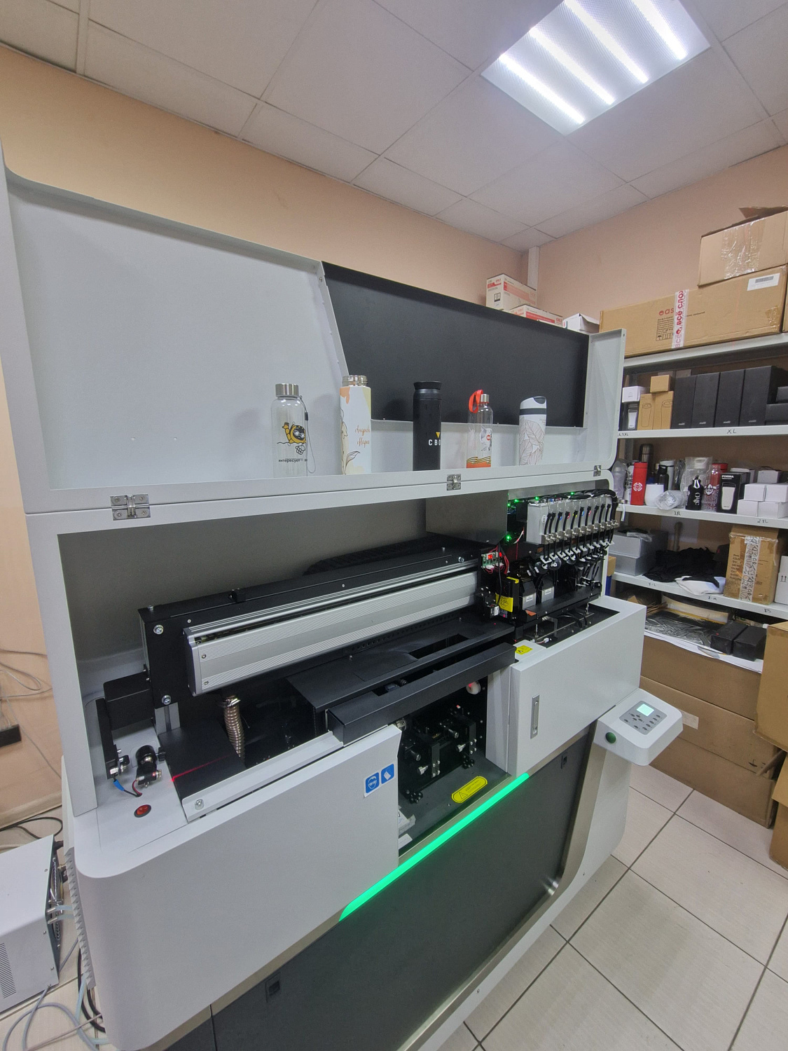 Запуск UV принтера для печати по цилиндру и конусу CND-220 в Белгороде