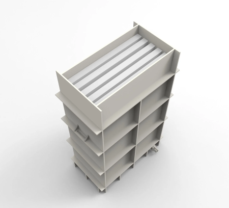 Диптанк для отмачивания краски, 5 рам, ТПФ 1000х600