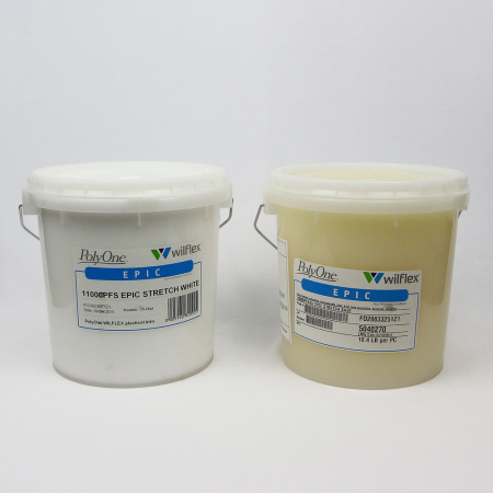 Краска белая пластизолевая Epic Stretch White, эластичная 5.5 кг